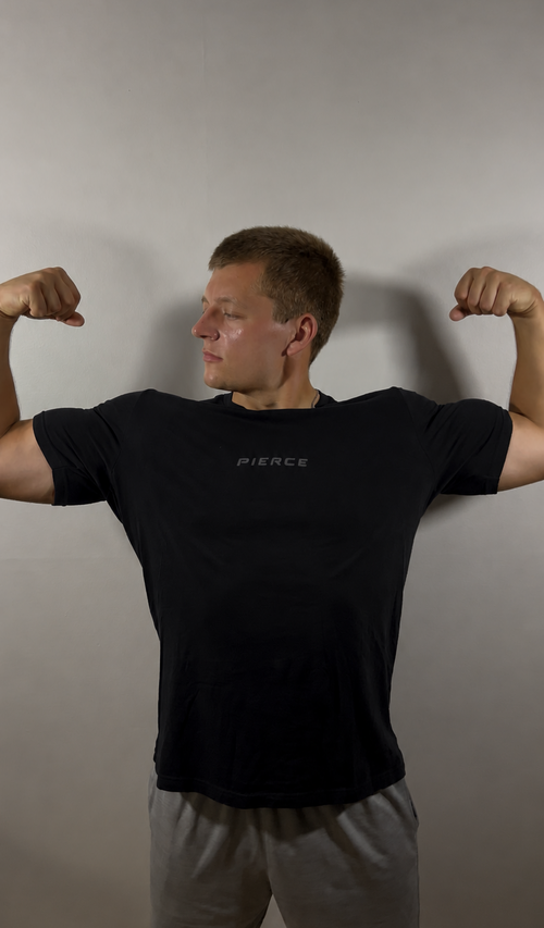 Black Casual Performance Tee